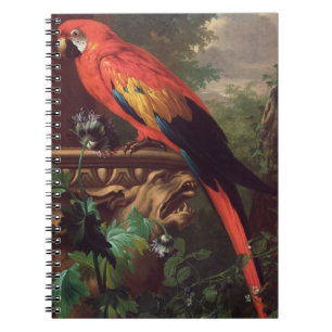 Scarlet Macaw in a Landscape (oil on canvas) Spiral Notebook