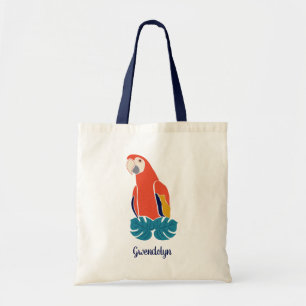 Scarlet Macaw in Red Personalised Tote Bag