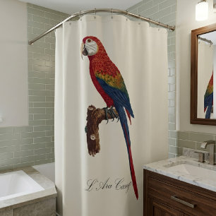 Scarlet Macaw or Red-Breasted Macaw, Ara macao Shower Curtain