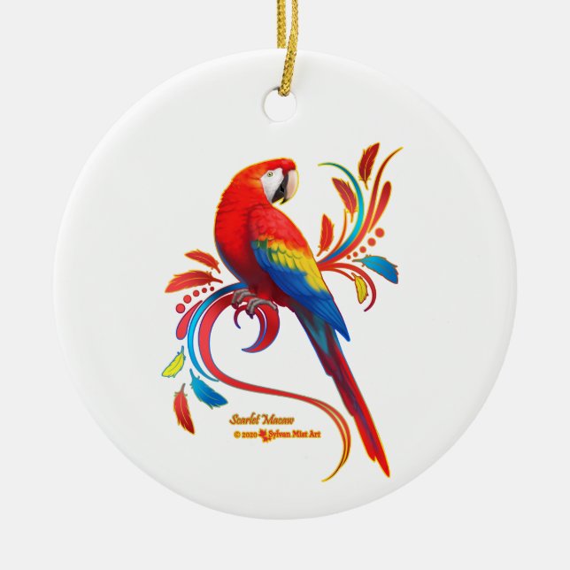 Scarlet Macaw Ornament (Front)