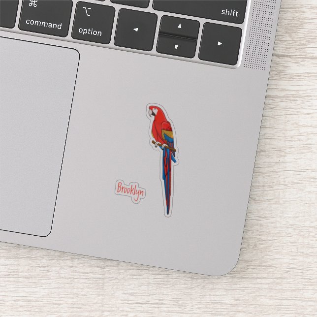 Scarlet macaw parrot cartoon illustration (Detail)