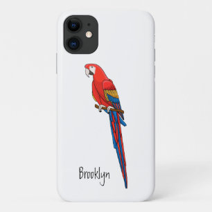 Scarlet macaw parrot cartoon illustration Case-Mate iPhone case