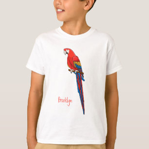 Scarlet macaw parrot cartoon illustration T-Shirt