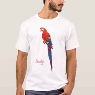 Scarlet macaw parrot cartoon illustration T-Shirt