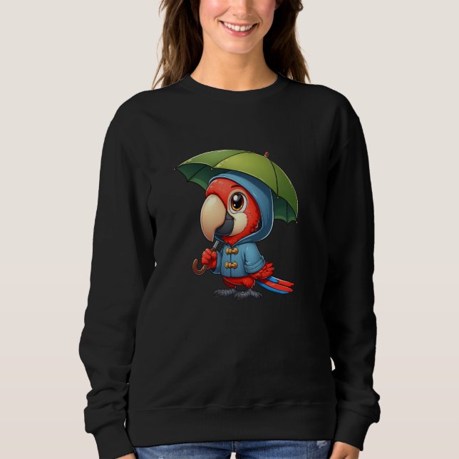 Scarlet Macaw Parrot Umbrella Pet Funny Raincoat Sweatshirt (Front)