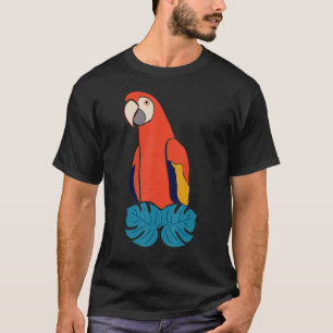Scarlet Macaw Red Yellow And Blue Bird Graphic T-Shirt