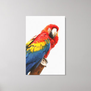 Scarlet Macaw Wrapped Canvas Print