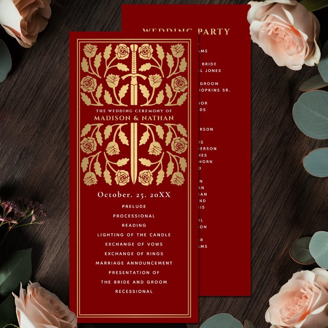 Scarlet Mediaeval Gold Sword Royal Wedding Programme (Creator Uploaded)