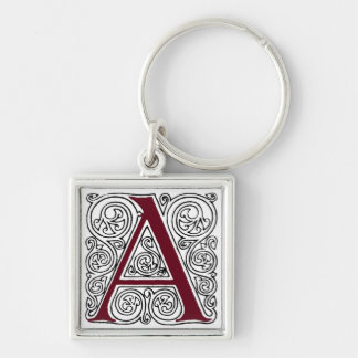 Scarlet Monogram 'A' With Swirls - Keychain