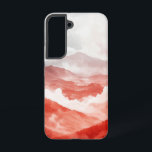 Scarlet Mountain Layers Phone Case<br><div class="desc">This design features soft,  flowing mountain layers in shades of red and white,  creating a peaceful,  modern landscape.</div>