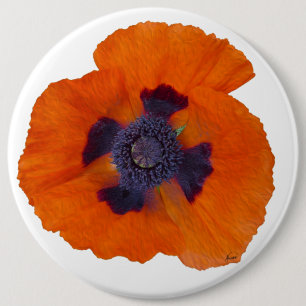 Scarlet Orange Poppy 1 6 Cm Round Badge