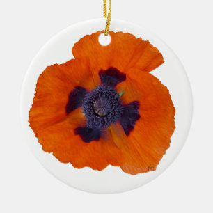 Scarlet Orange Poppy 1 Ceramic Ornament