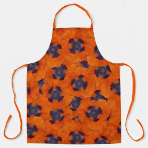 Scarlet Orange Poppy Seamless Pattern Apron