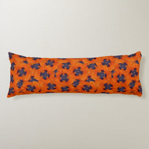 Scarlet Orange Poppy Seamless Pattern Body Cushion