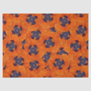Scarlet Orange Poppy Seamless Pattern Tissue Paper