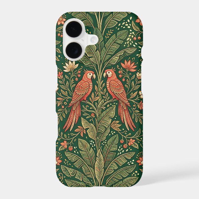 Scarlet Parrot Banana Leaf Phone Case iPhone 17 Sl (Back)