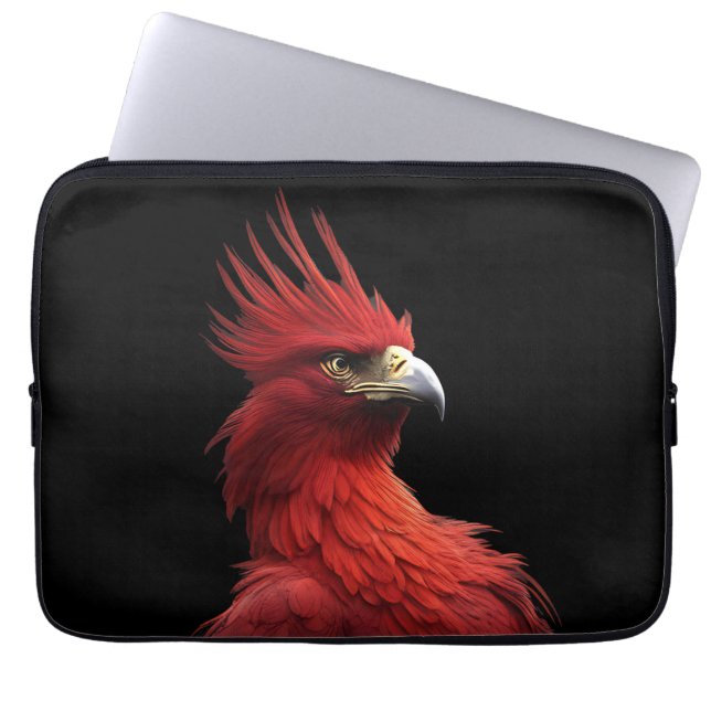 Scarlet Phoenix Sits Proudly Laptop Sleeve (Front)