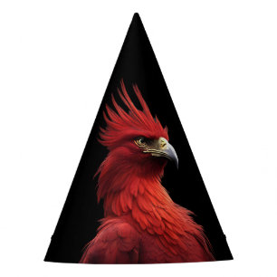 Scarlet Phoenix Sits Proudly Party Hat