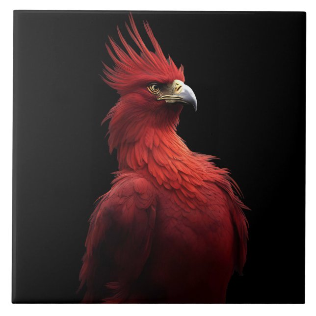 Scarlet Phoenix Sits Proudly Tile (Front)