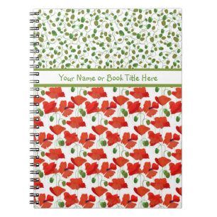 Scarlet Poppies and Buds Spiral Notebook, Journal