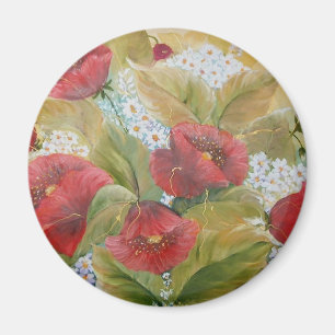 SCARLET POPPIES  FINEART MAGNET