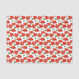 Scarlet Poppies Floral Pattern to Customise Tissue Paper