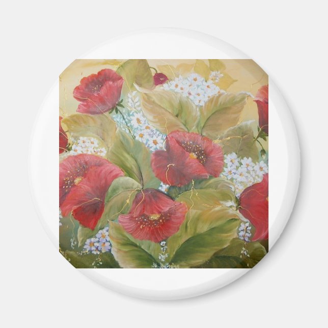 SCARLET POPPIES MAGNET (Front)