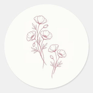 Scarlet Poppy Wedding Sticker