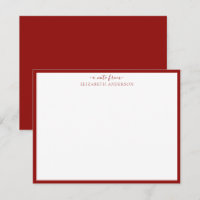 Scarlet Red 'A Note From' Classic Border Note Card