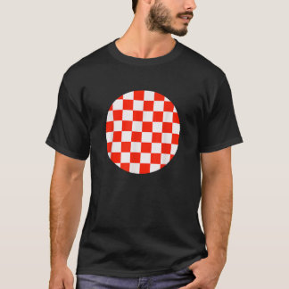 Scarlet Red and White Chequerboard Pattern Chequer T-Shirt