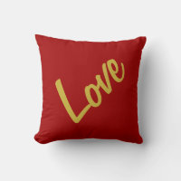 Scarlet Red Gold Colours Love Wedding Calligraphy