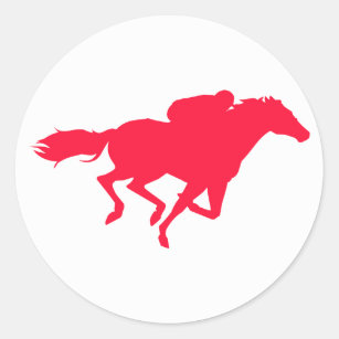 Scarlet Red Horse Racing Classic Round Sticker