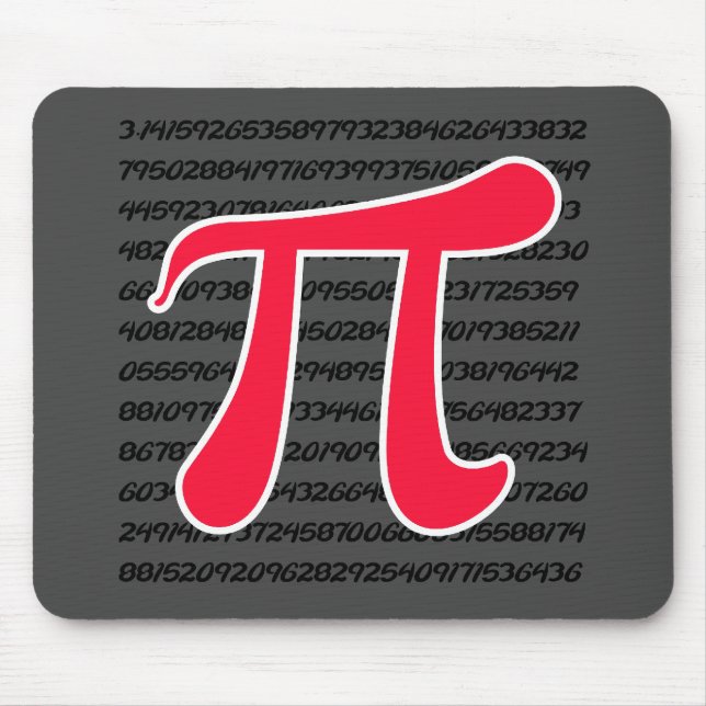 Scarlet Red Pi Symbol Mouse Pad (Front)