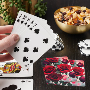 Scarlet Red Rose Bouquet, Playing Cards