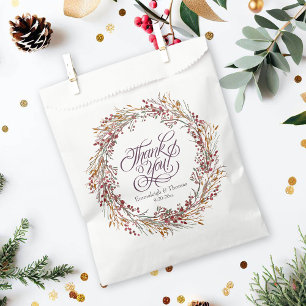 Scarlet Red Seasonal Floral Wedding Favour Bags