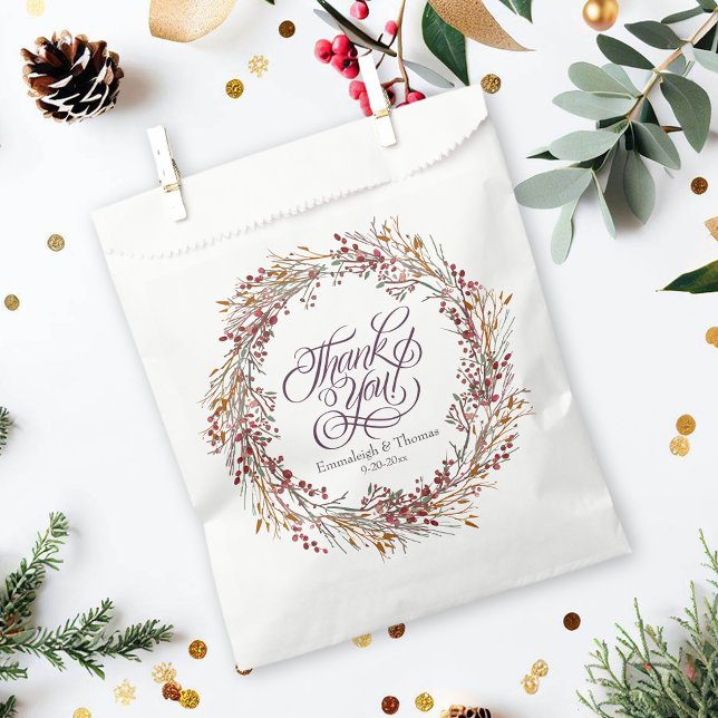 Scarlet Red Seasonal Floral Wedding Favour Bags (Creator Uploaded)