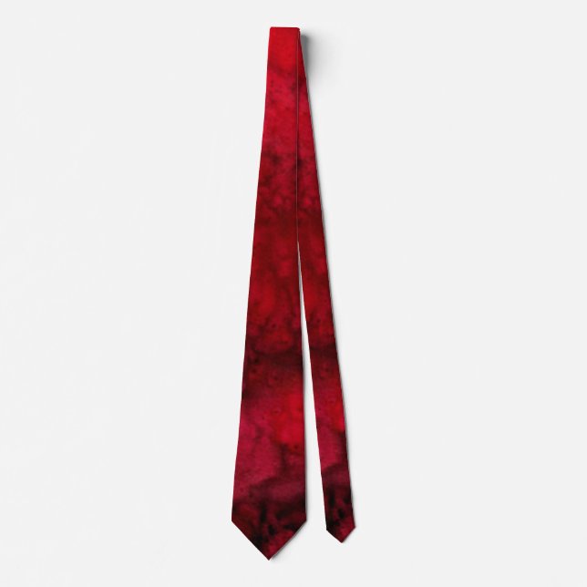 'Scarlet' Red Silk Abstract Tie (Front)