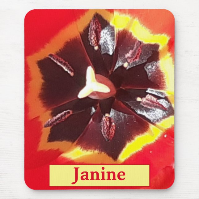 Scarlet Red Tulip Mouse Pad (Front)