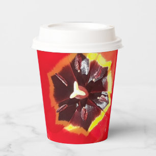 Scarlet Red Tulip Paper Cups