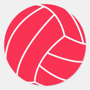 Scarlet Red Volleyball Classic Round Sticker
