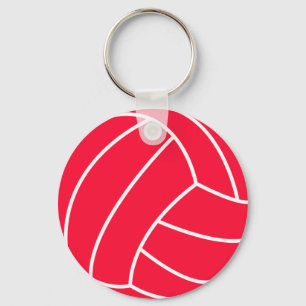 Scarlet Red Volleyball Key Ring