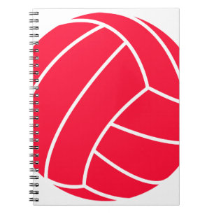 Scarlet Red Volleyball Spiral Notebook