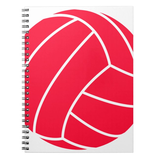 Scarlet Red Volleyball Spiral Notebook (Front)