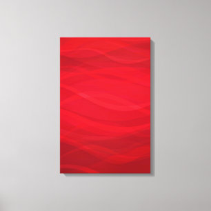 Scarlet red waves abstract graphic triptych canvas print