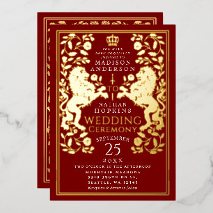 Scarlet Royal Lion Medieval Wedding