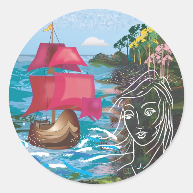 Scarlet Sails Classic Round Sticker (Front)