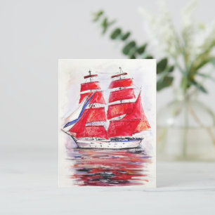 Scarlet Sails Holiday Postcard