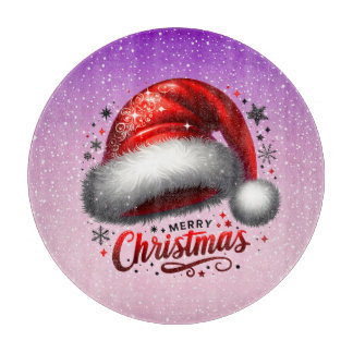 Scarlet Santa Hat Glow Cutting Board