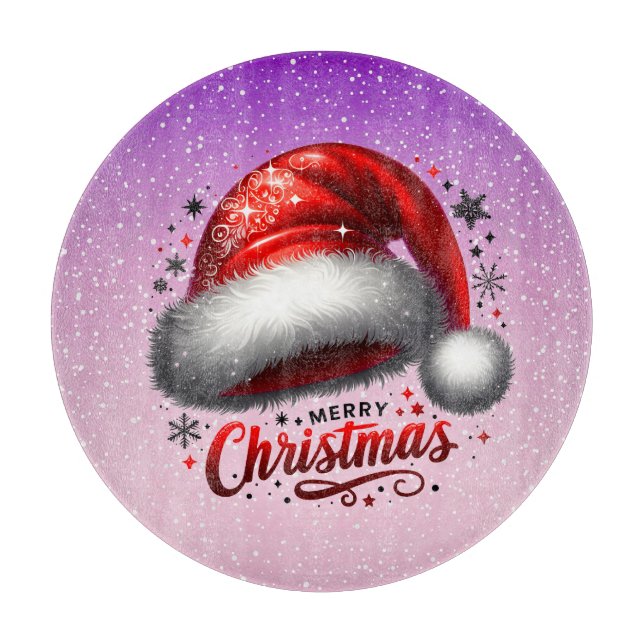 Scarlet Santa Hat Glow  Cutting Board (Front)