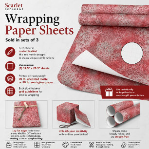 Scarlet Sediment Wrapping Paper Sheet